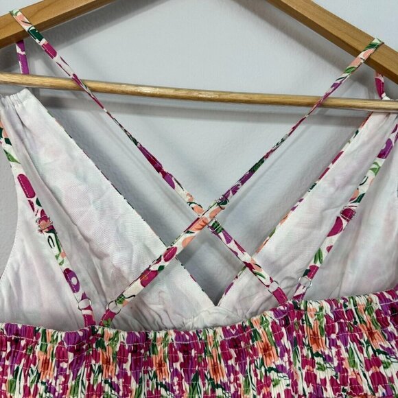 Storia Women's Maxi Dress Sleeveless Floral Print Lined Cross Back Multicolor XS - Picture 7 of 16